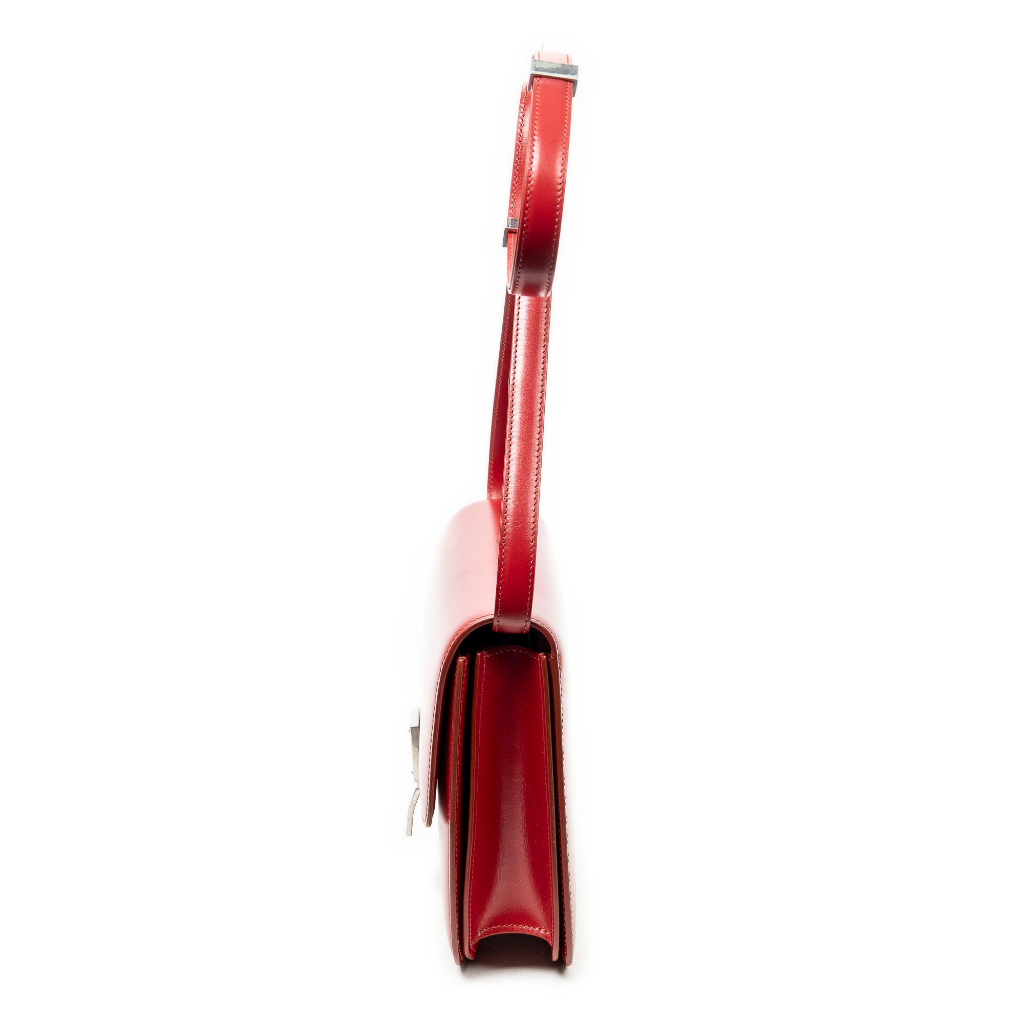 Shoulder Bag Medium Box Bag Red Calfskin Leather