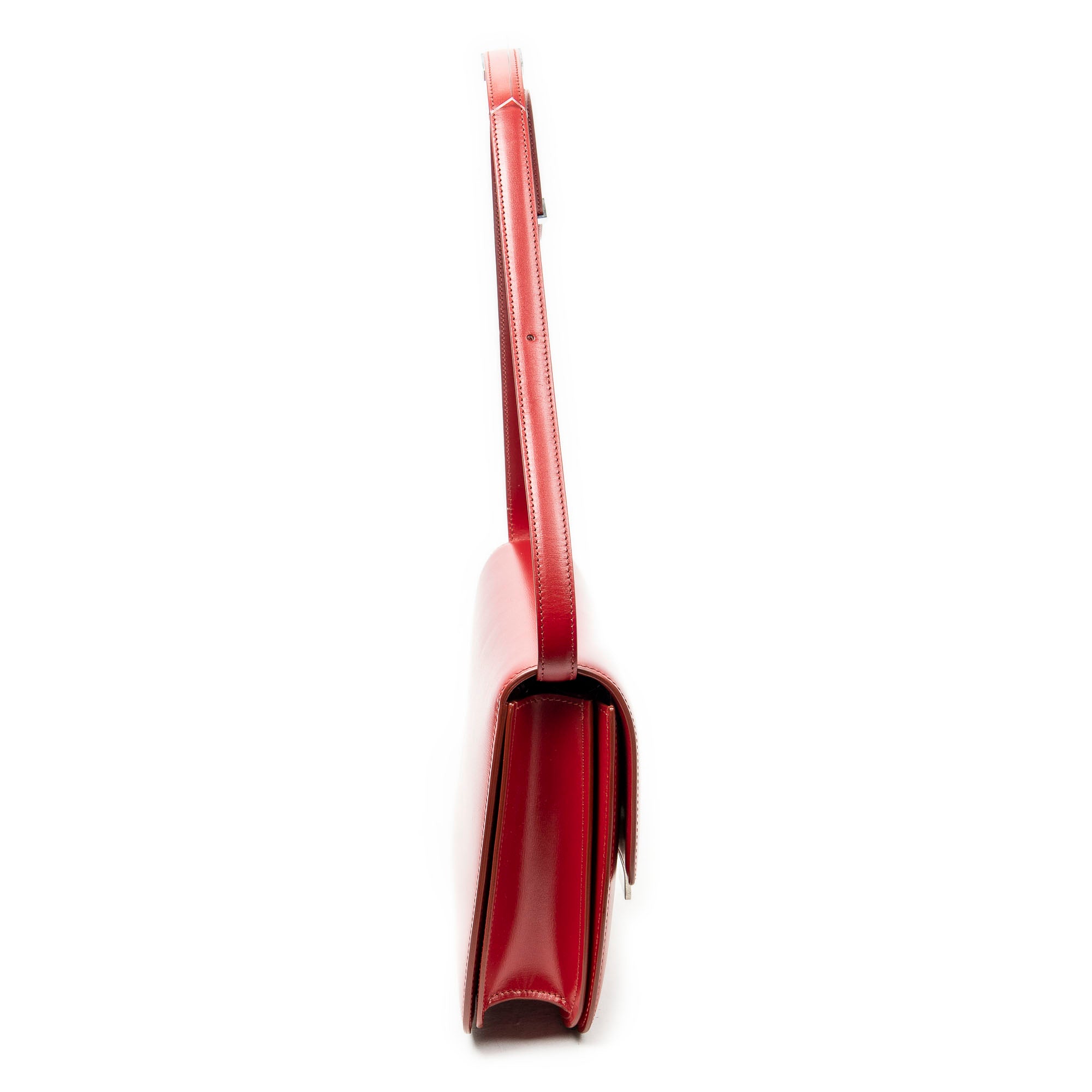 Shoulder Bag Medium Box Bag Red Calfskin Leather