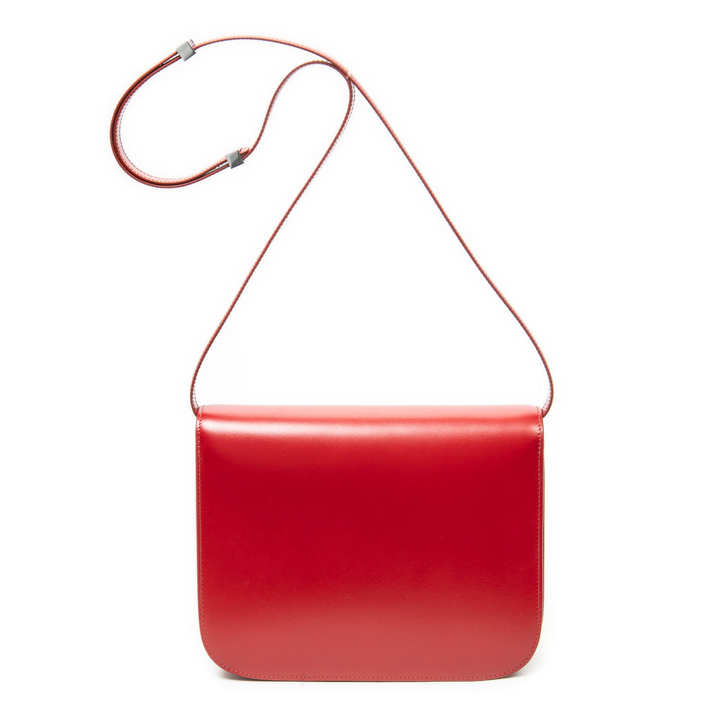 Shoulder Bag Medium Box Bag Red Calfskin Leather