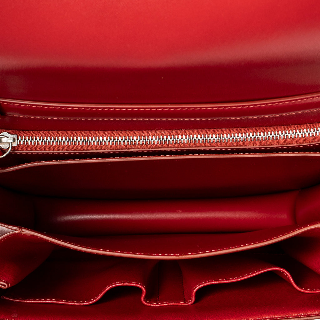 Shoulder Bag Medium Box Bag Red Calfskin Leather