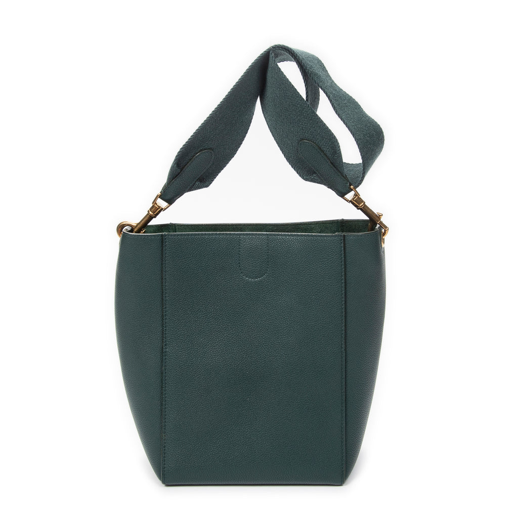 Shoulder Bag Bucket Bag Green Grained Leather