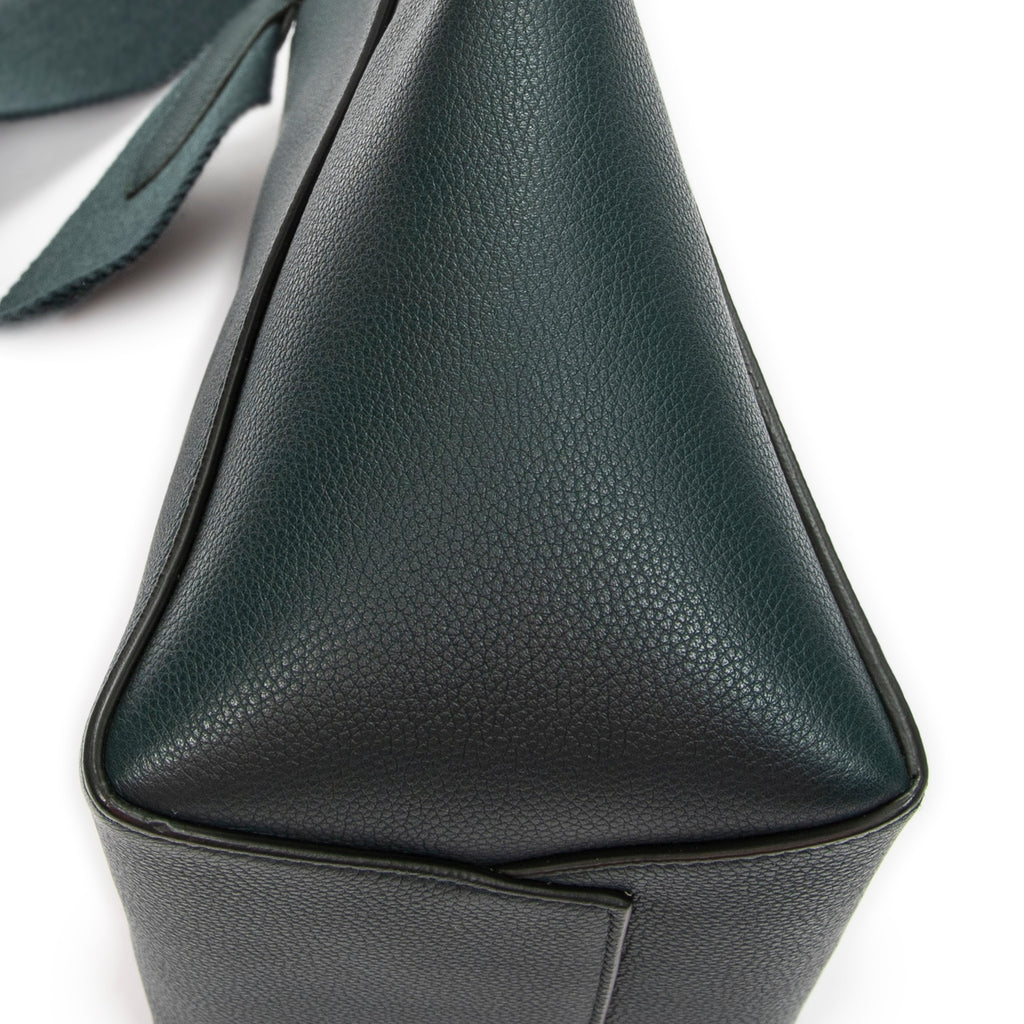 Shoulder Bag Bucket Bag Green Grained Leather