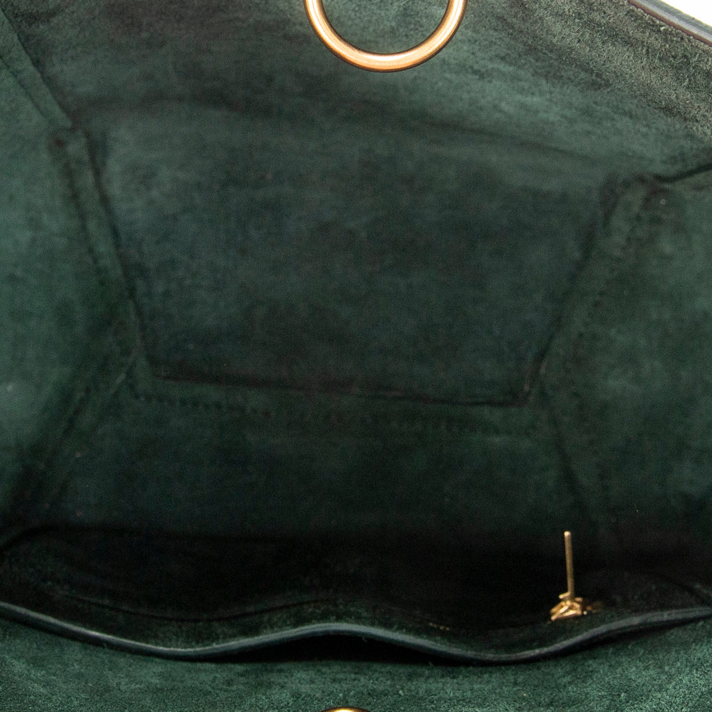 Shoulder Bag Bucket Bag Green Grained Leather