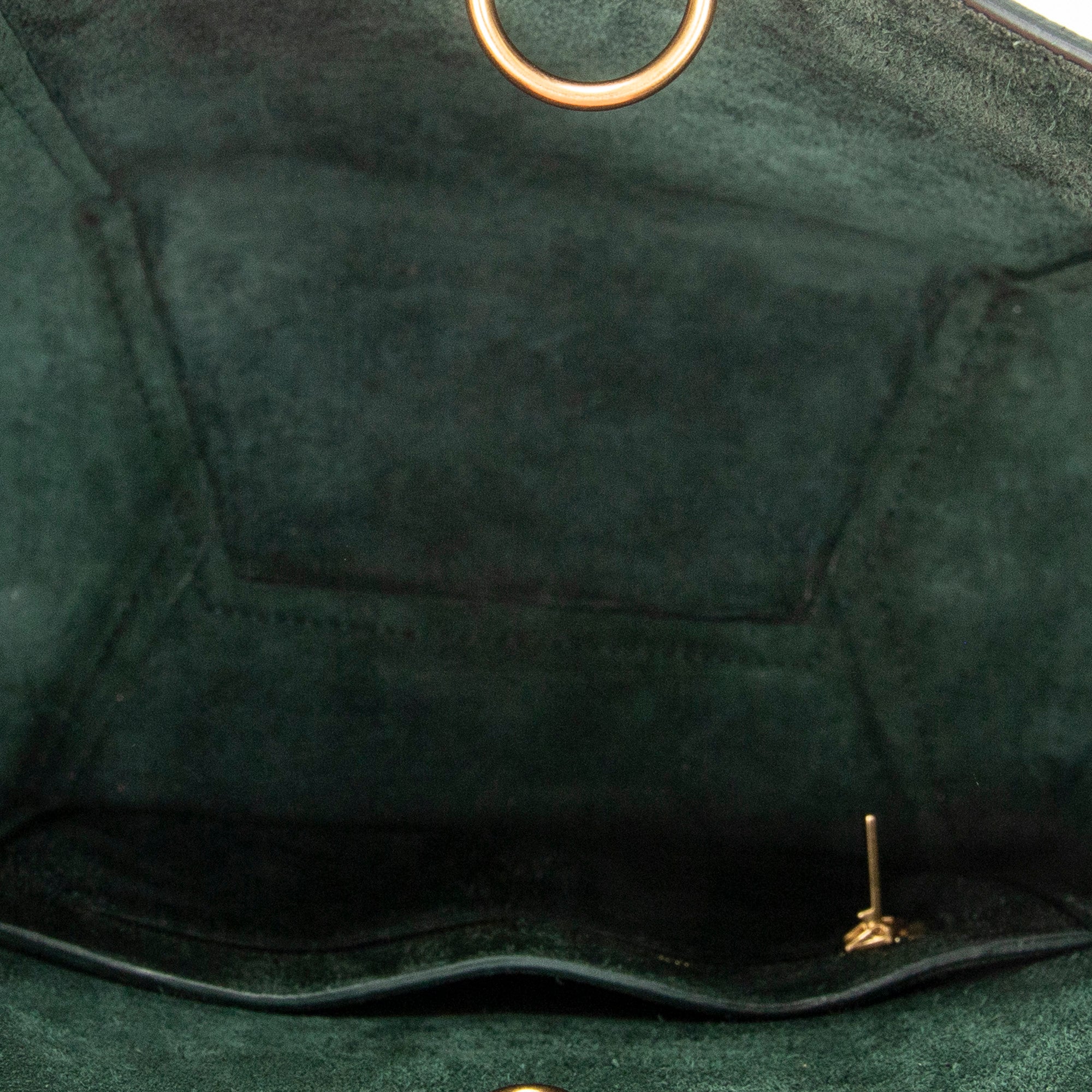 Shoulder Bag Bucket Bag Green Grained Leather