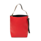 Shoulder Bag Twisted Cabas Red Smooth Leather