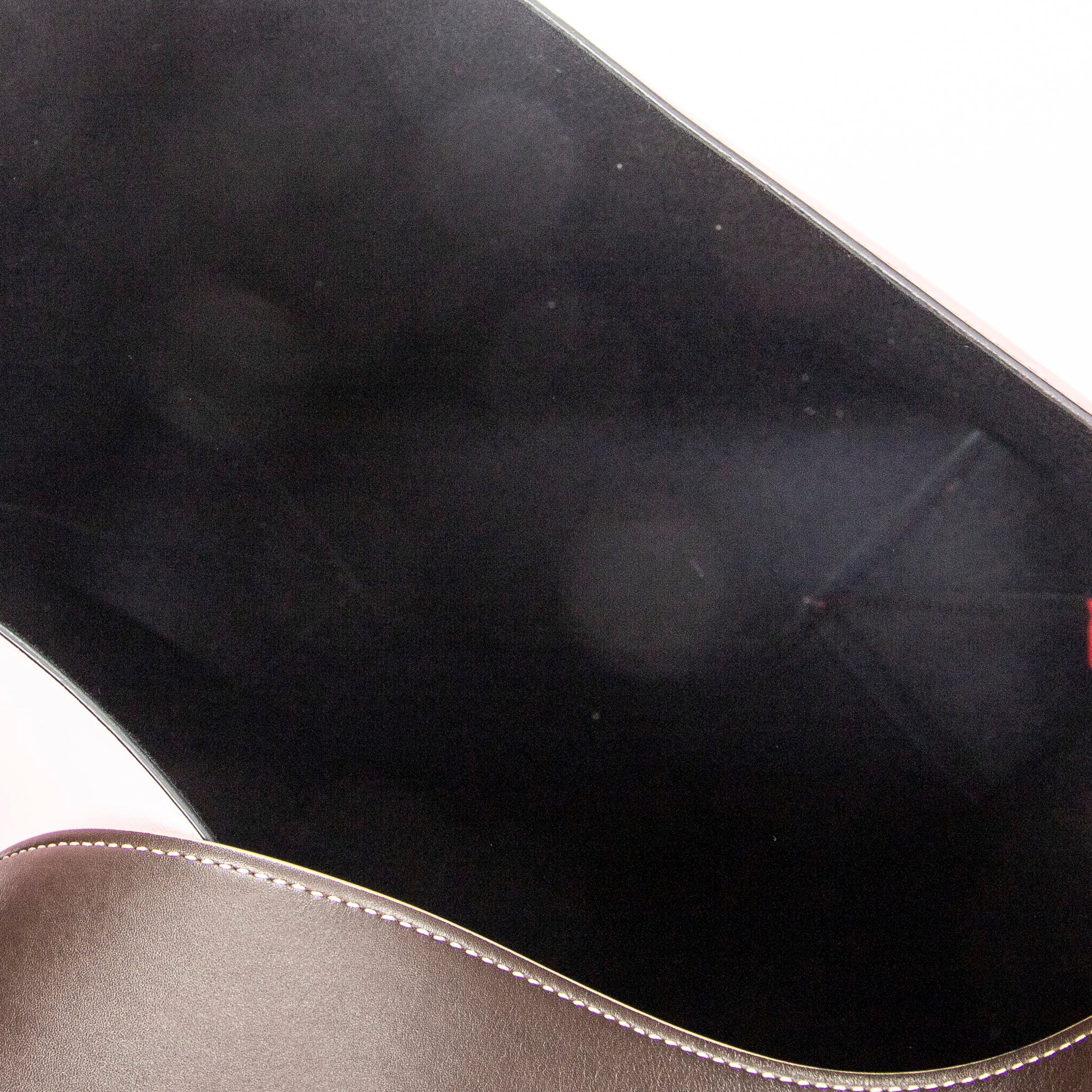 Shoulder Bag Twisted Cabas Red Smooth Leather