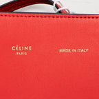 Shoulder Bag Twisted Cabas Red Smooth Leather