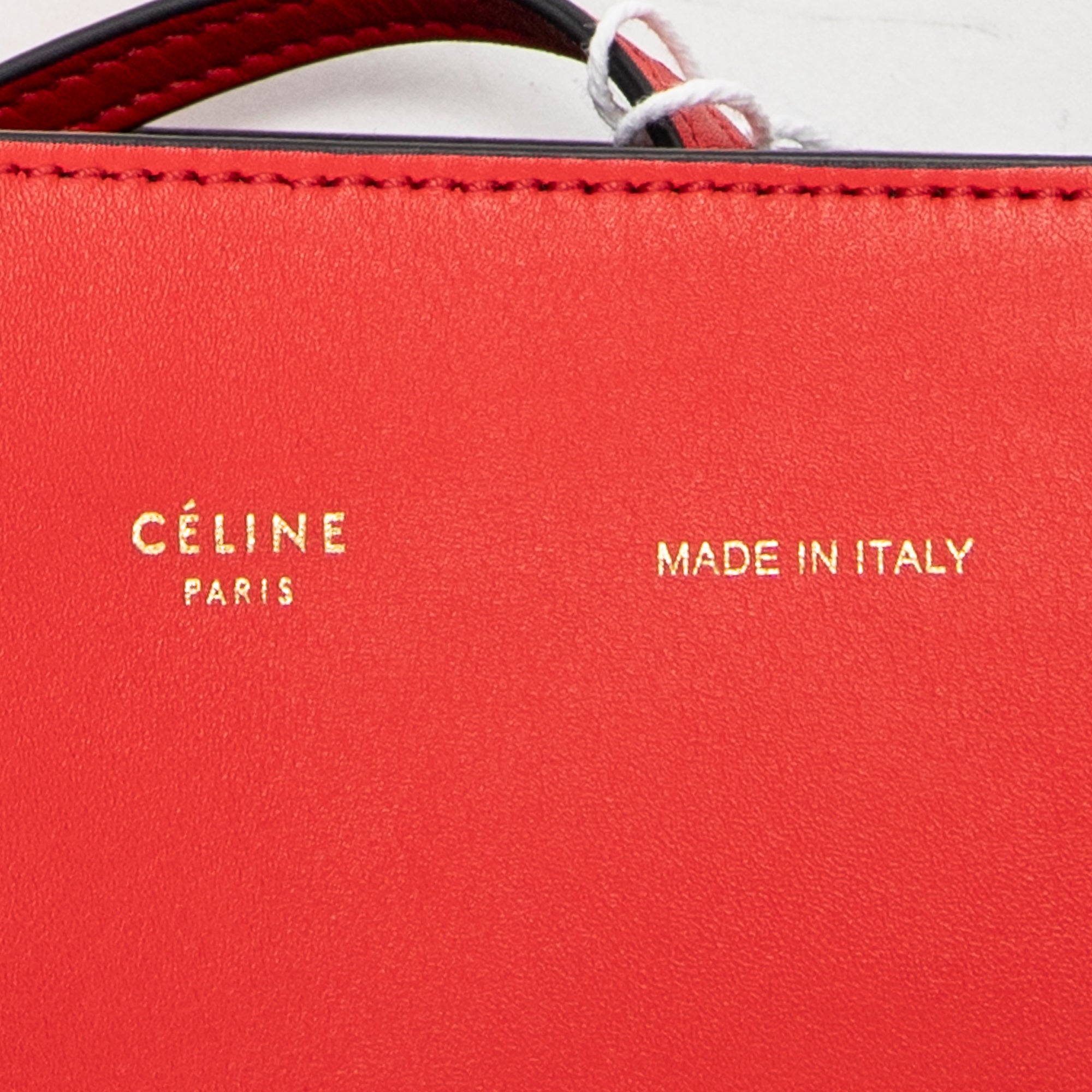 Shoulder Bag Twisted Cabas Red Smooth Leather