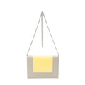 Shoulder Bag Frame Evening Chain Clutch Yellow Calfskin Leather