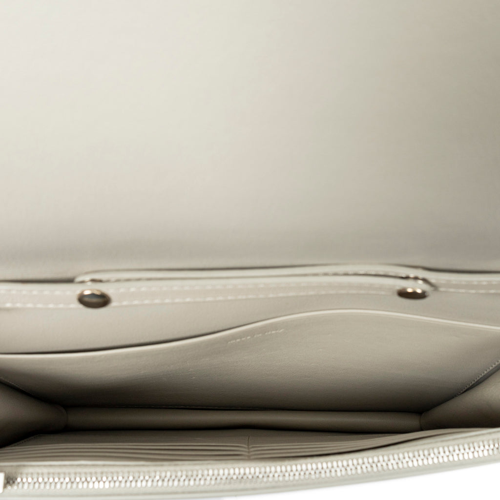 Shoulder Bag Frame Evening Chain Clutch Yellow Calfskin Leather