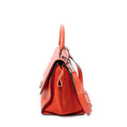 Shoulder Bag Small Trapeze Orange Grained Calfskin Leather