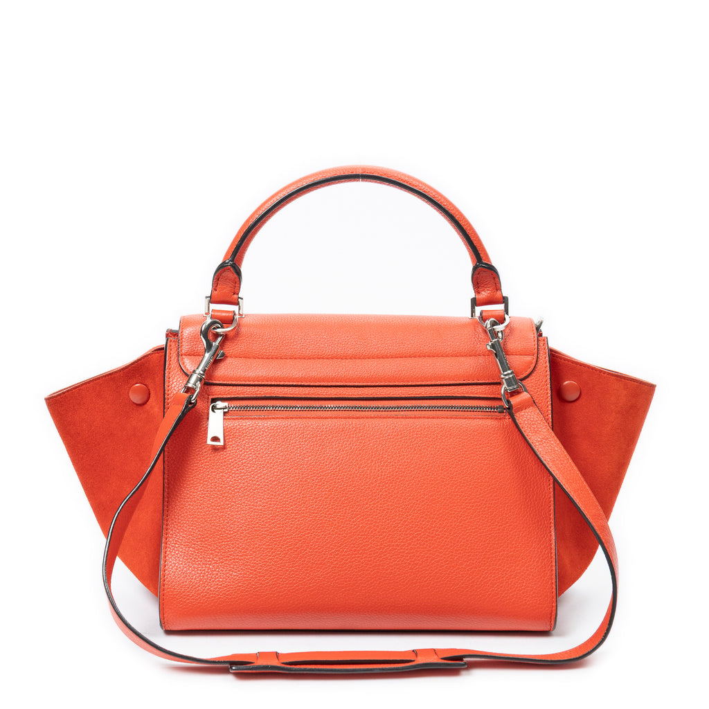 Shoulder Bag Small Trapeze Orange Grained Calfskin Leather
