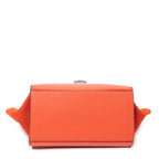 Shoulder Bag Small Trapeze Orange Grained Calfskin Leather
