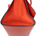 Shoulder Bag Small Trapeze Orange Grained Calfskin Leather