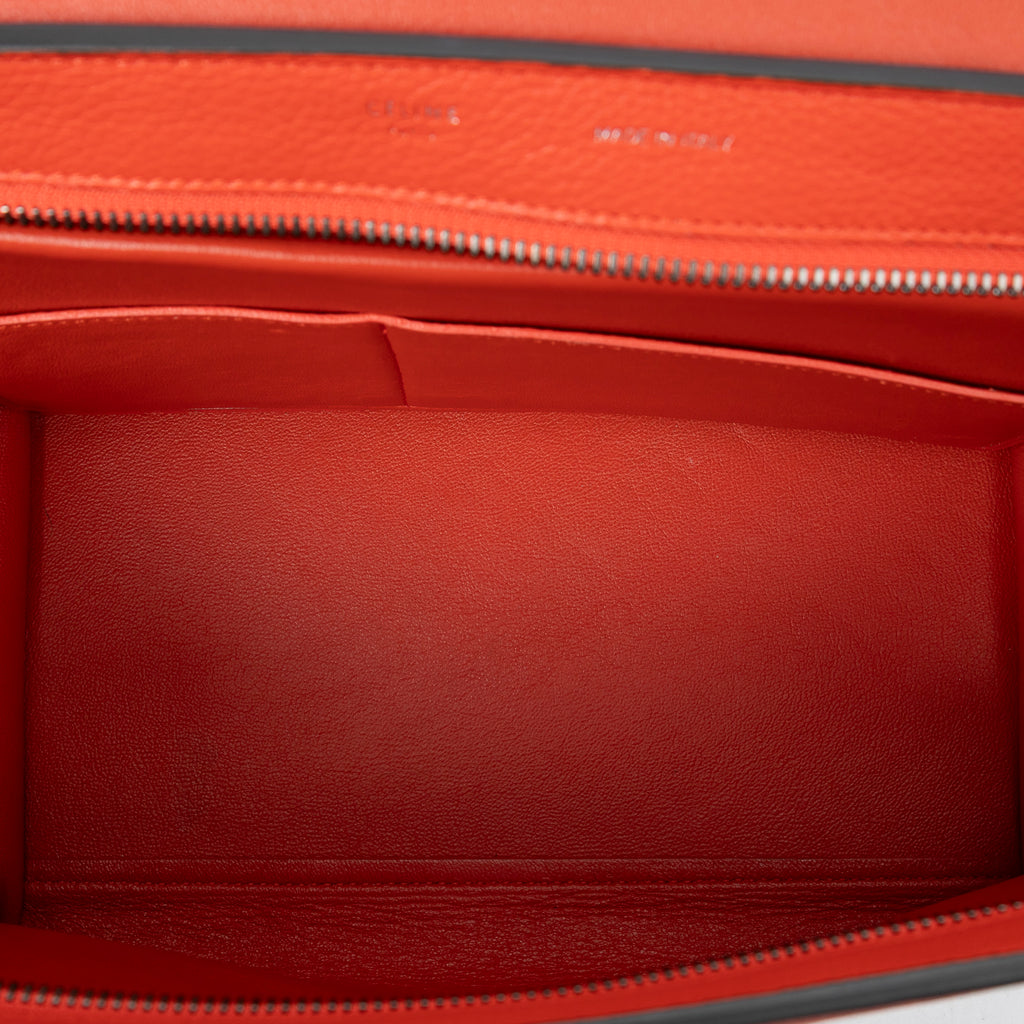 Shoulder Bag Small Trapeze Orange Grained Calfskin Leather