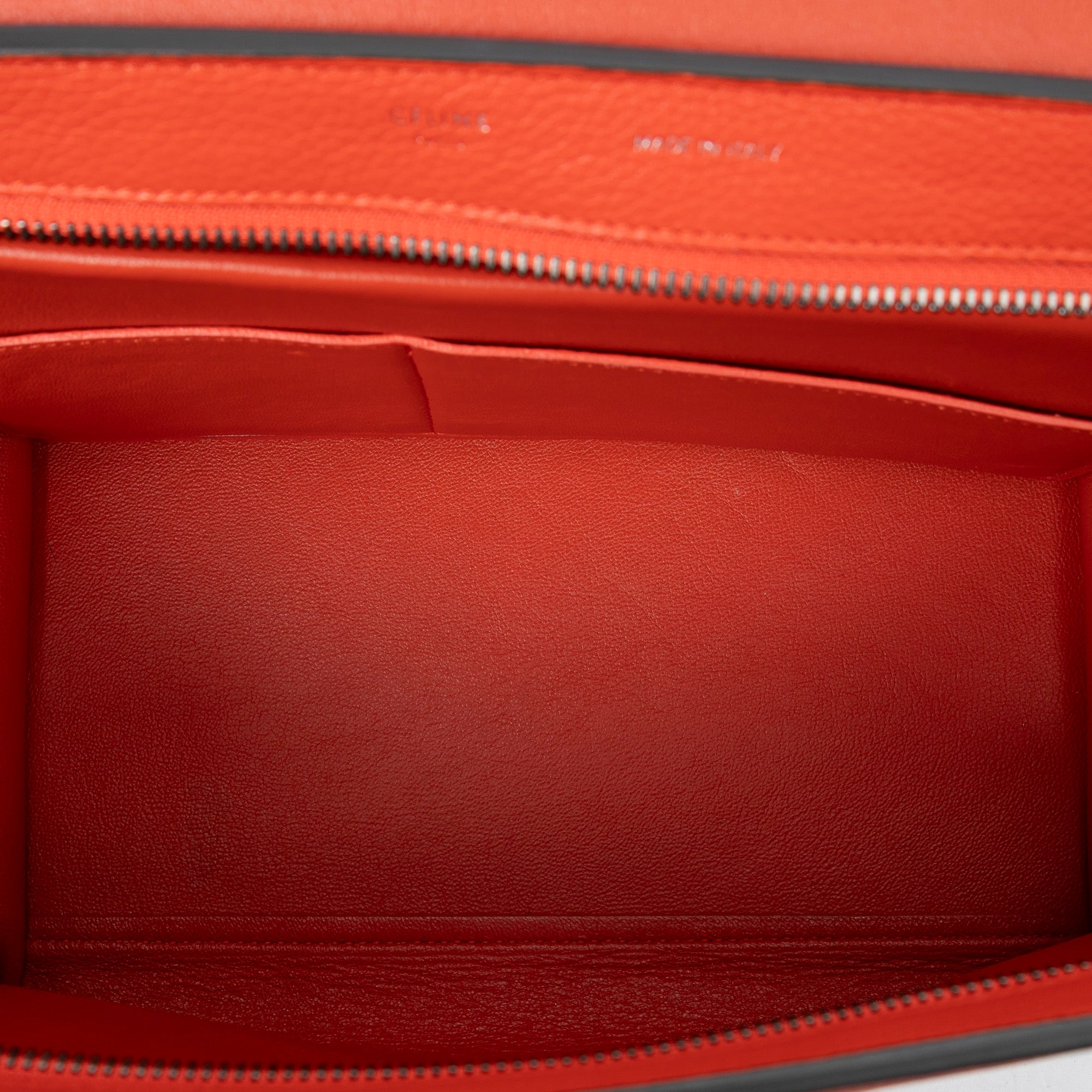 Shoulder Bag Small Trapeze Orange Grained Calfskin Leather