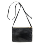 Shoulder Bag Small Trio Crossbody Black Calfskin Leather