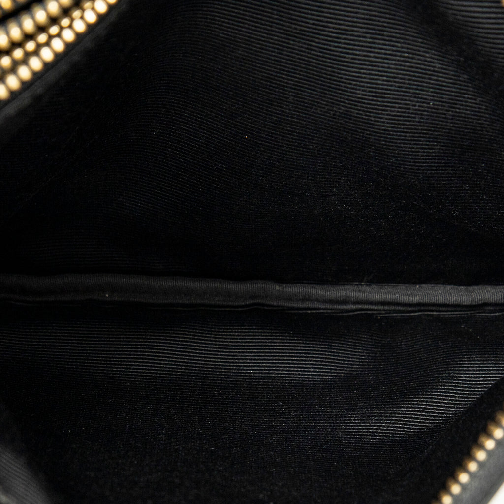 Shoulder Bag Small Trio Crossbody Black Calfskin Leather