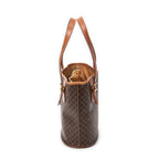 Shoulder Bag Bucket Tote Brown Macadam Coated Canvas