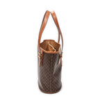 Shoulder Bag Bucket Tote Brown Macadam Coated Canvas