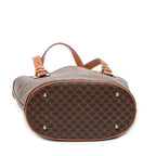 Shoulder Bag Bucket Tote Brown Macadam Coated Canvas
