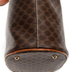 Shoulder Bag Bucket Tote Brown Macadam Coated Canvas
