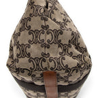 Handbag Buckle Top Handle Tote Brown Macadam Canvas
