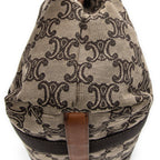 Handbag Buckle Top Handle Tote Brown Macadam Canvas