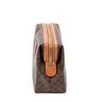 Pouch Frame Toiletry Pouch Brown Macadam Coated Canvas
