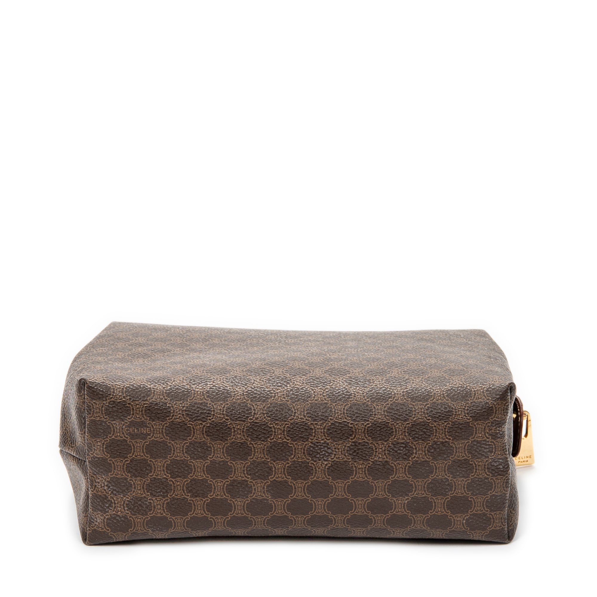 Pouch Frame Toiletry Pouch Brown Macadam Coated Canvas