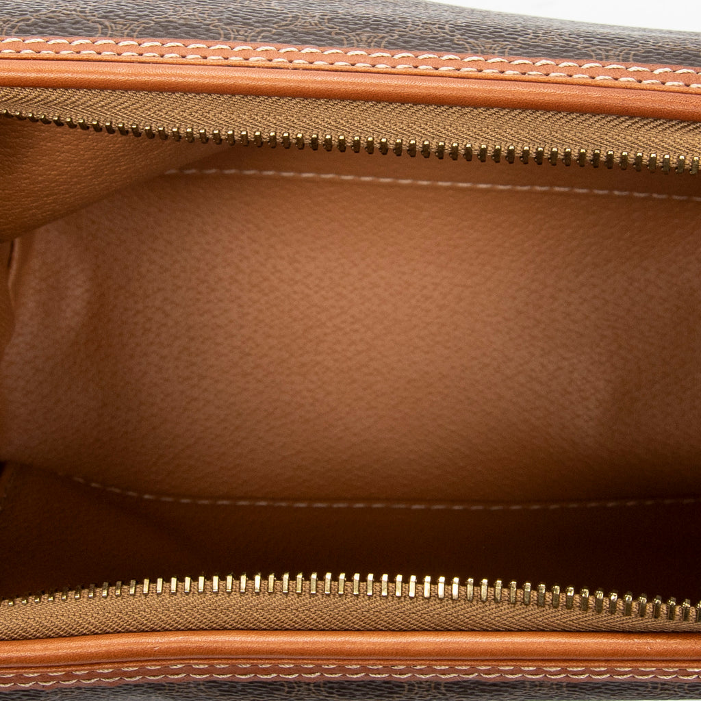 Pouch Frame Toiletry Pouch Brown Macadam Coated Canvas