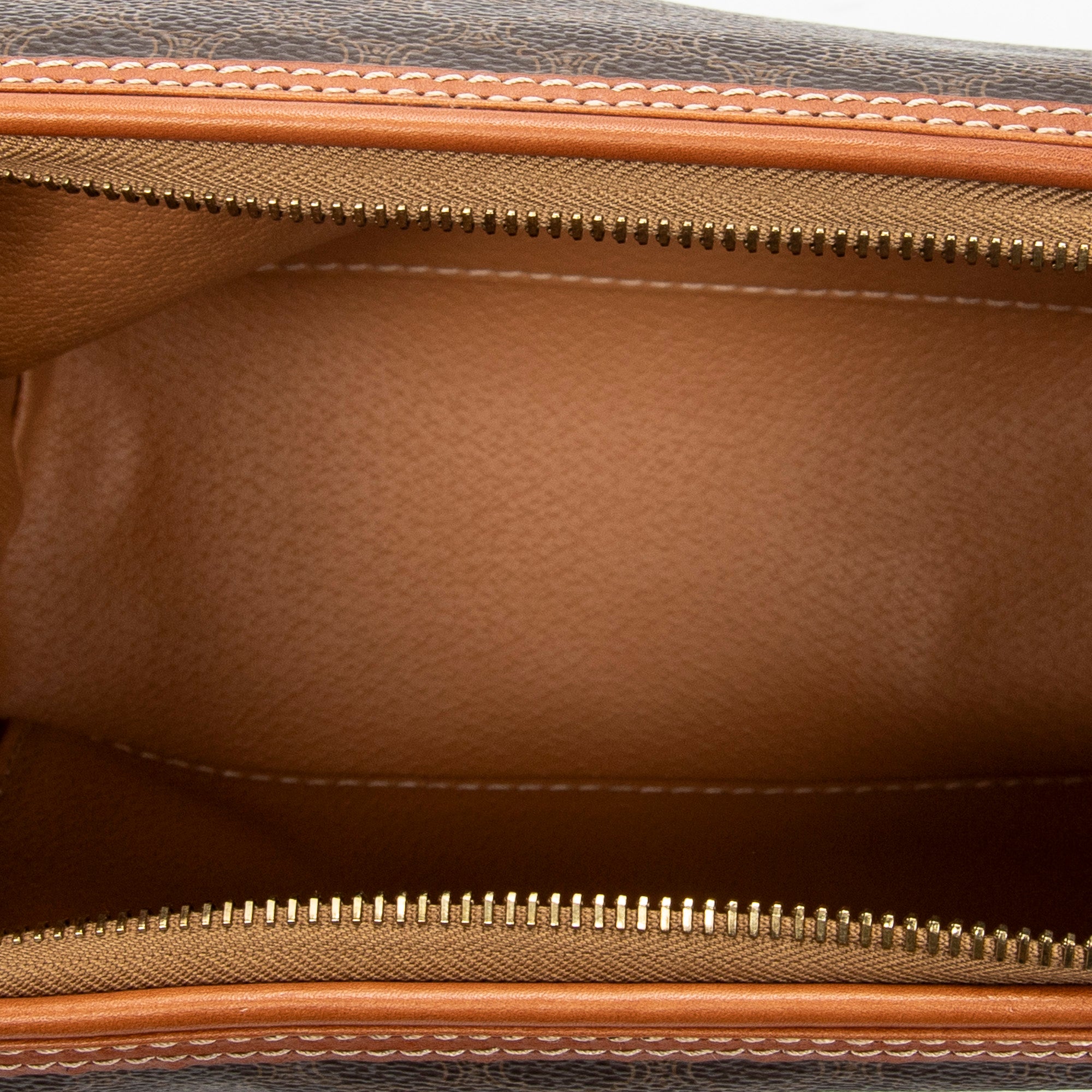 Pouch Frame Toiletry Pouch Brown Macadam Coated Canvas