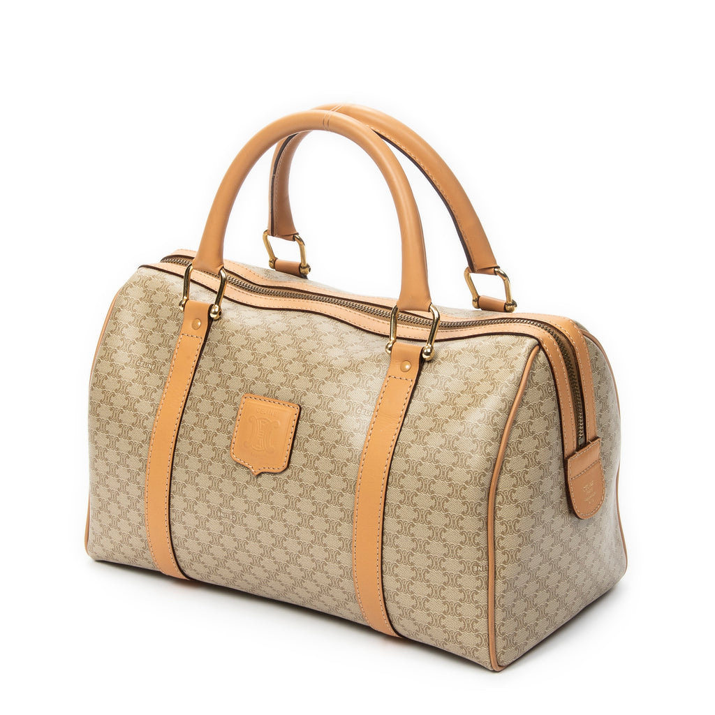 Handbag Small Boston Beige Macadam Coated Canvas