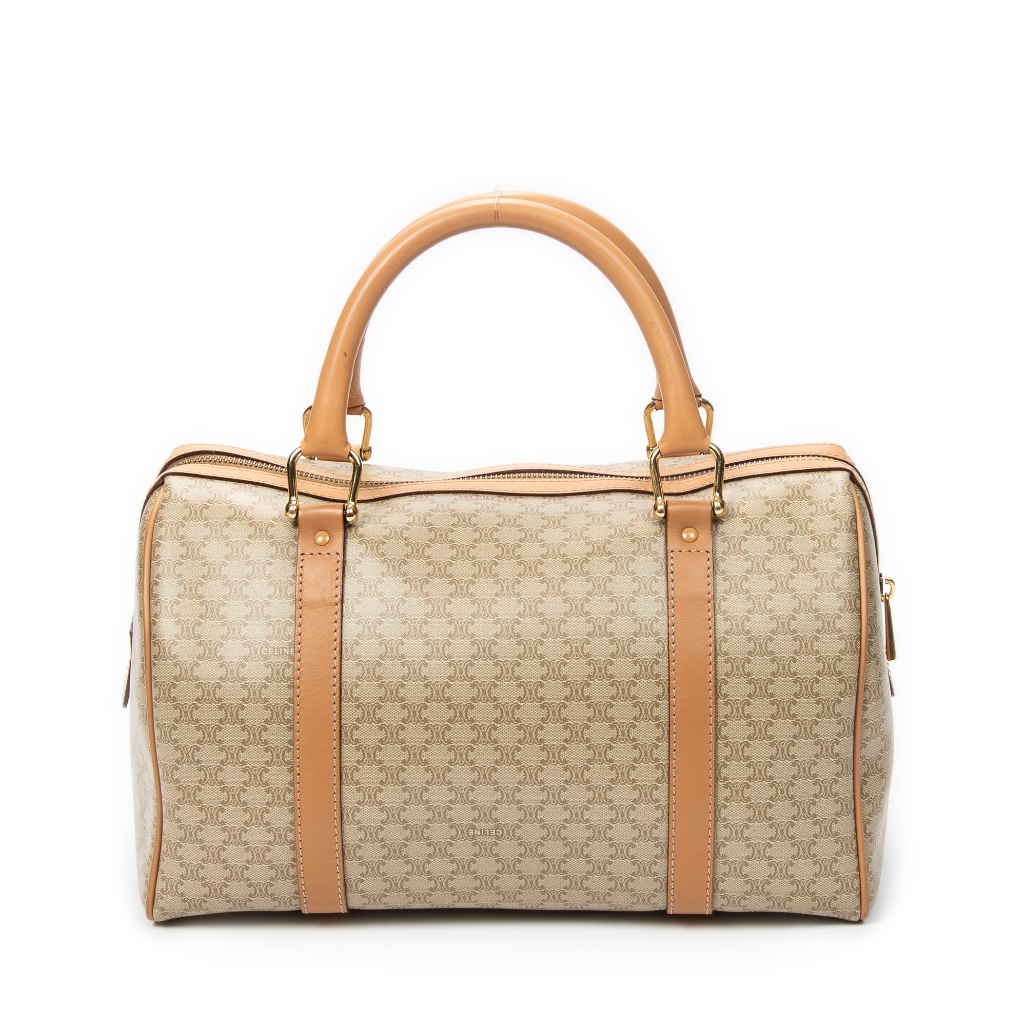 Handbag Small Boston Beige Macadam Coated Canvas