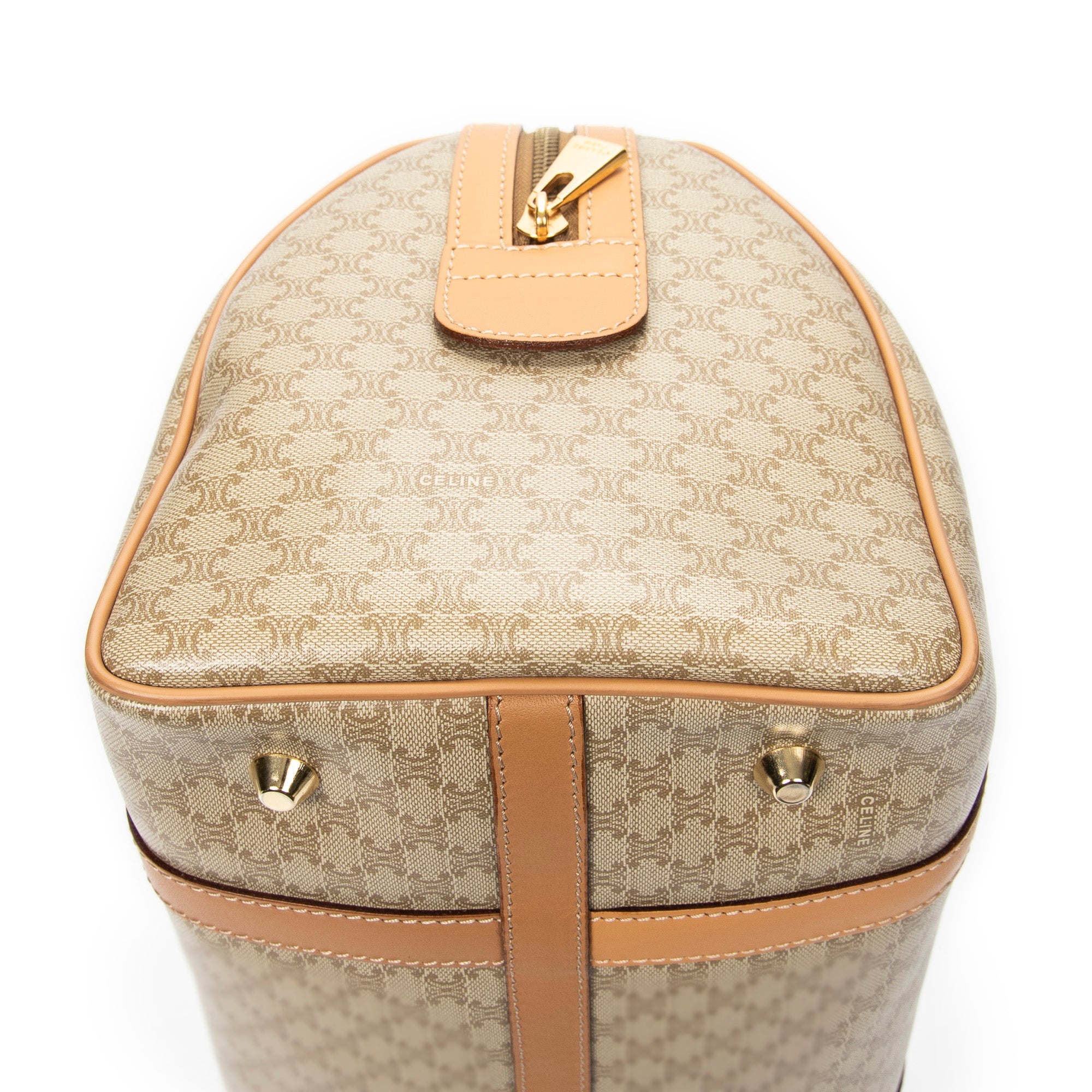 Handbag Small Boston Beige Macadam Coated Canvas