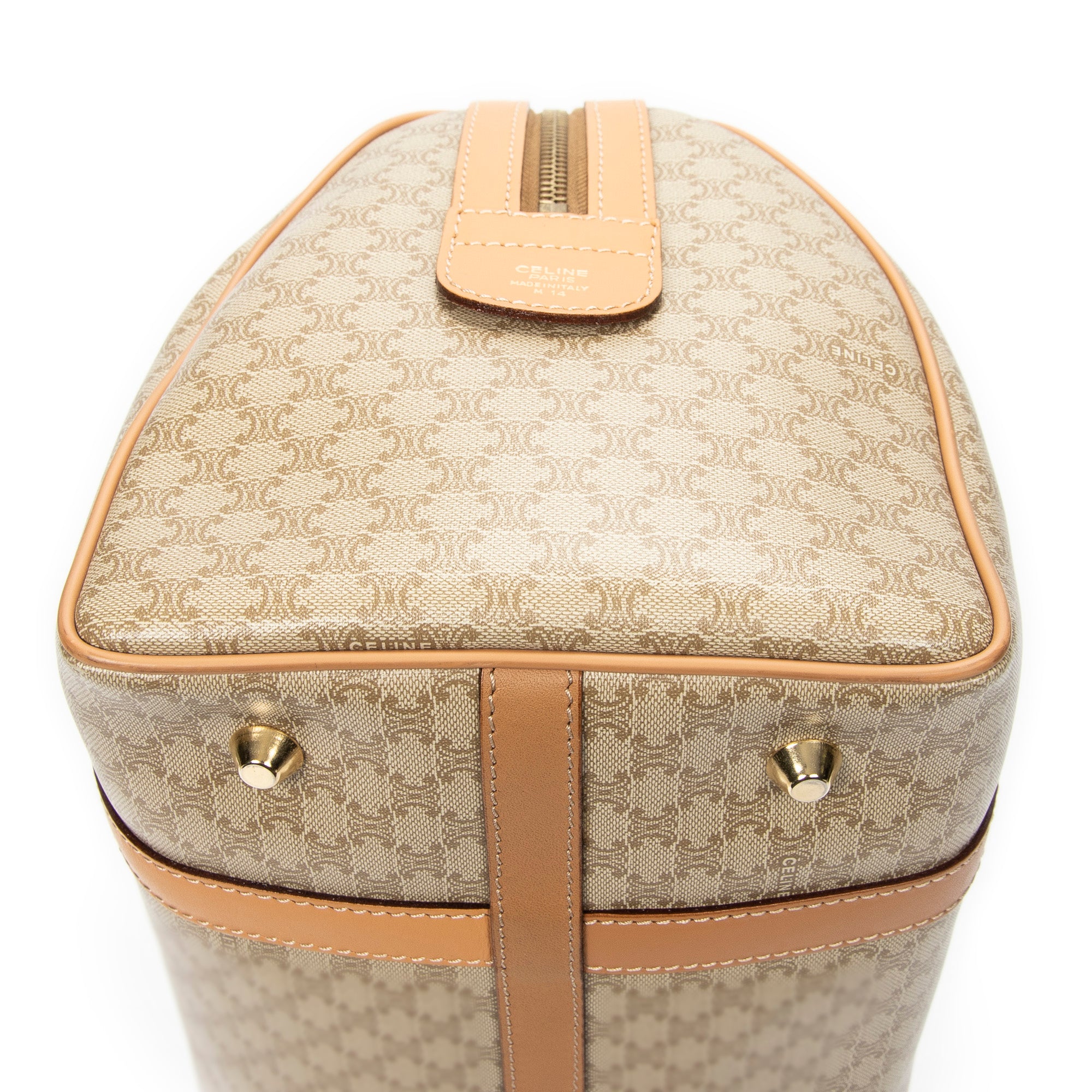 Handbag Small Boston Beige Macadam Coated Canvas