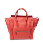 Shoulder Bag Mini Luggage Red Grained Leather