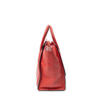 Shoulder Bag Mini Luggage Red Grained Leather