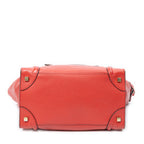 Shoulder Bag Mini Luggage Red Grained Leather