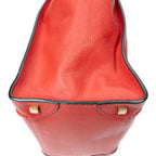 Shoulder Bag Mini Luggage Red Grained Leather