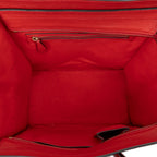 Shoulder Bag Mini Luggage Red Grained Leather