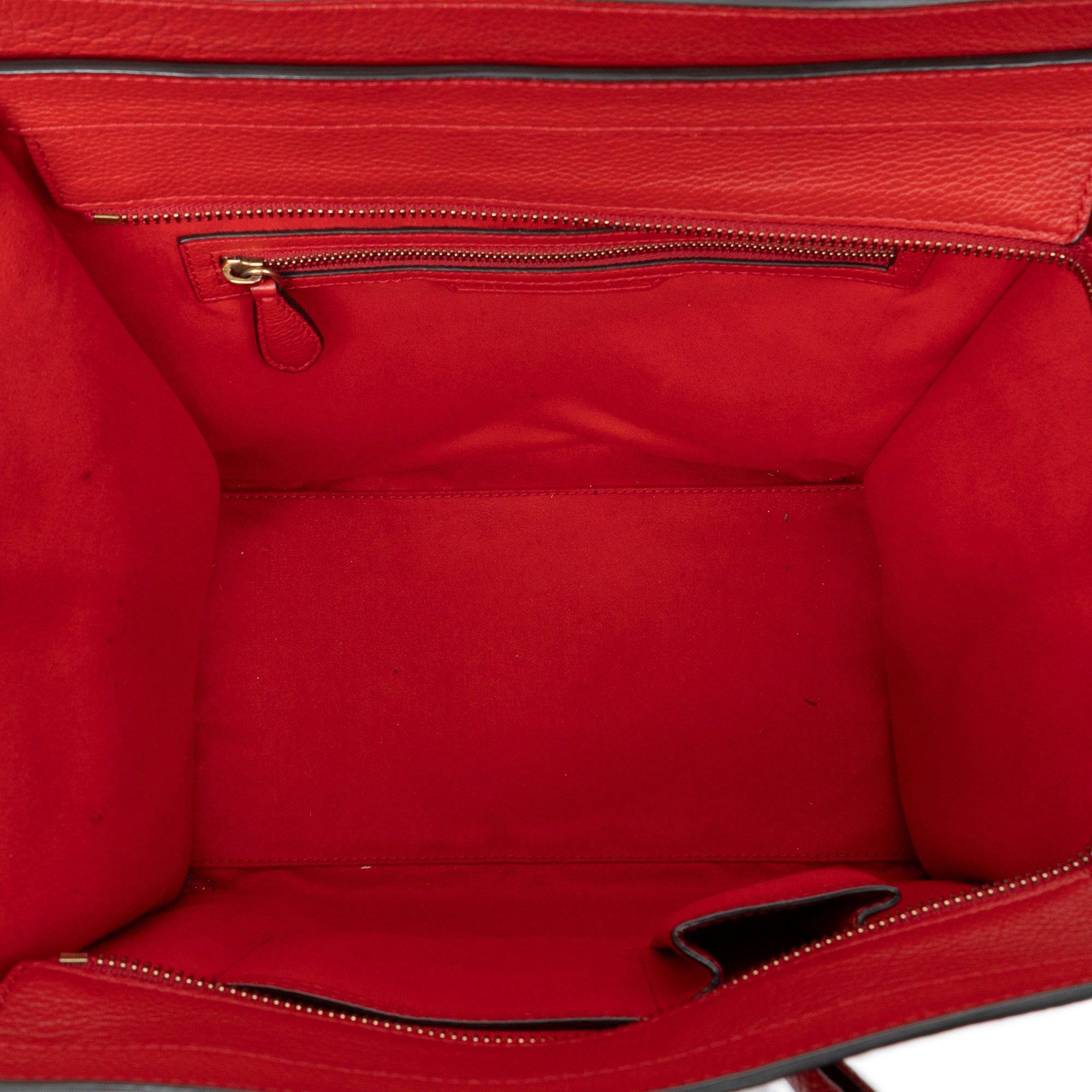 Shoulder Bag Mini Luggage Red Grained Leather