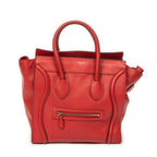 Handbag Mini Luggage Red Grained Leather