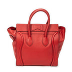 Handbag Mini Luggage Red Grained Leather