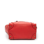 Handbag Mini Luggage Red Grained Leather