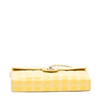 Shoulder Bag New Travel Line East West Chain Flap Yellow New Travel Line Print Nylon Canvas