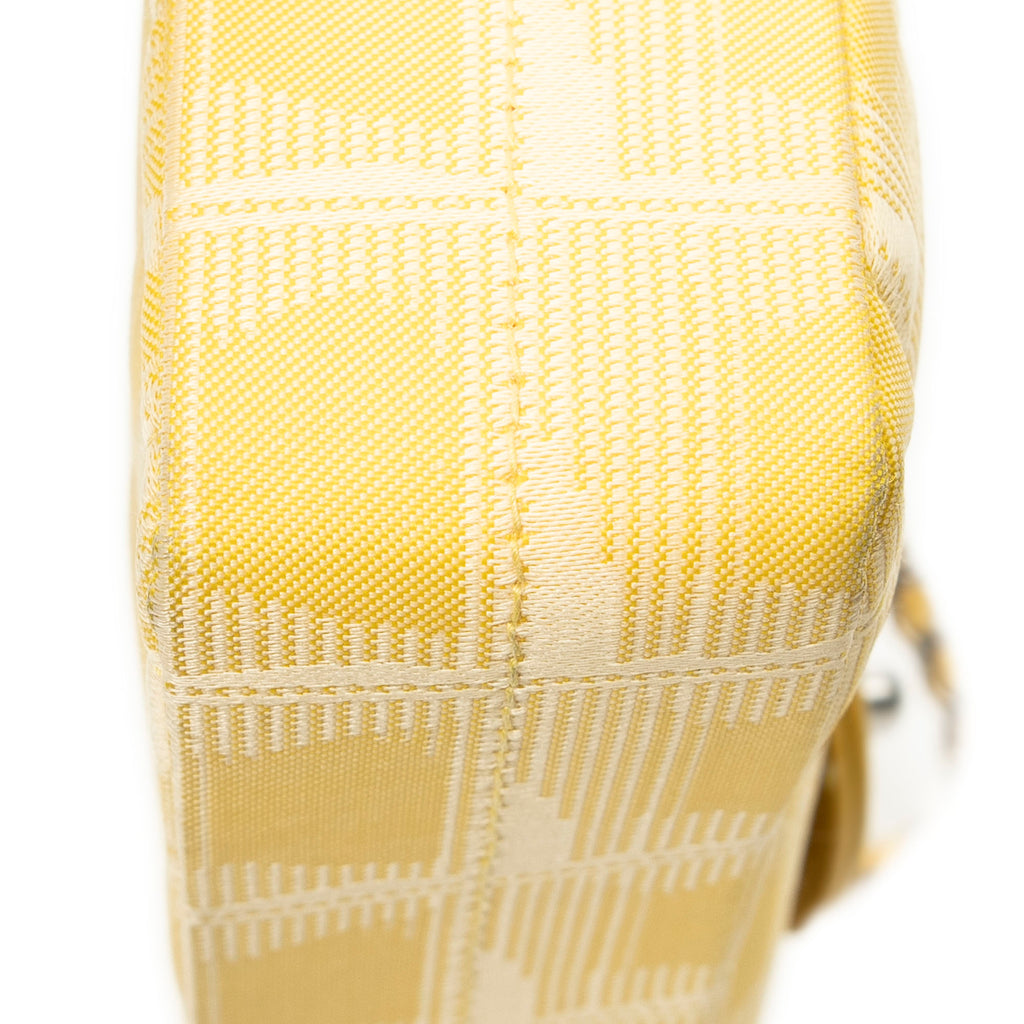 Shoulder Bag New Travel Line East West Chain Flap Yellow New Travel Line Print Nylon Canvas