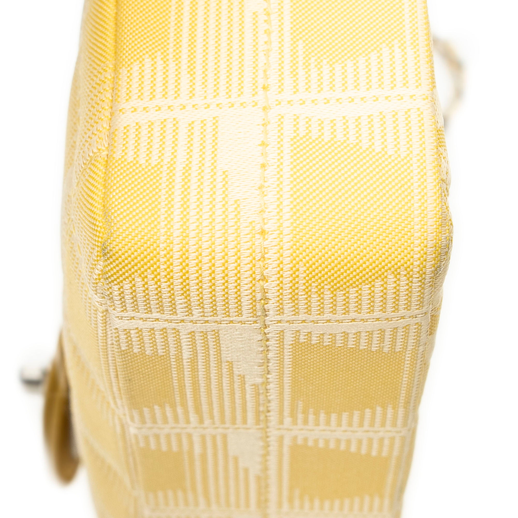 Shoulder Bag New Travel Line East West Chain Flap Yellow New Travel Line Print Nylon Canvas