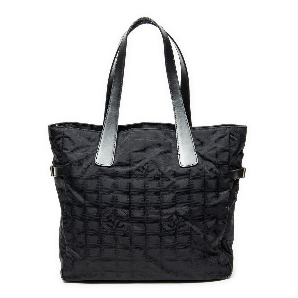 Shoulder Bag New Travel Line Zip Shopping Tote Black New Travel Line Print Nylon Canvas