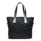 Shoulder Bag New Travel Line Zip Shopping Tote Black New Travel Line Print Nylon Canvas